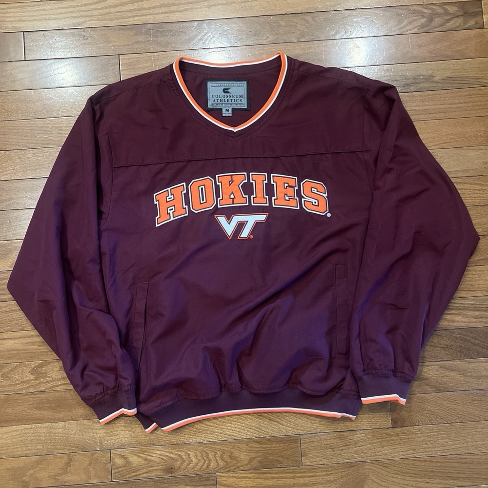 Virginia Tech Hokies Pullover Windbreaker Jacket Men's Med Colosseum Athletics